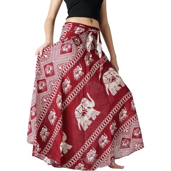 Lightweight High-Waisted Boho Maxi Skirt - Versatile Floral Print Design - Picture 3 of 4